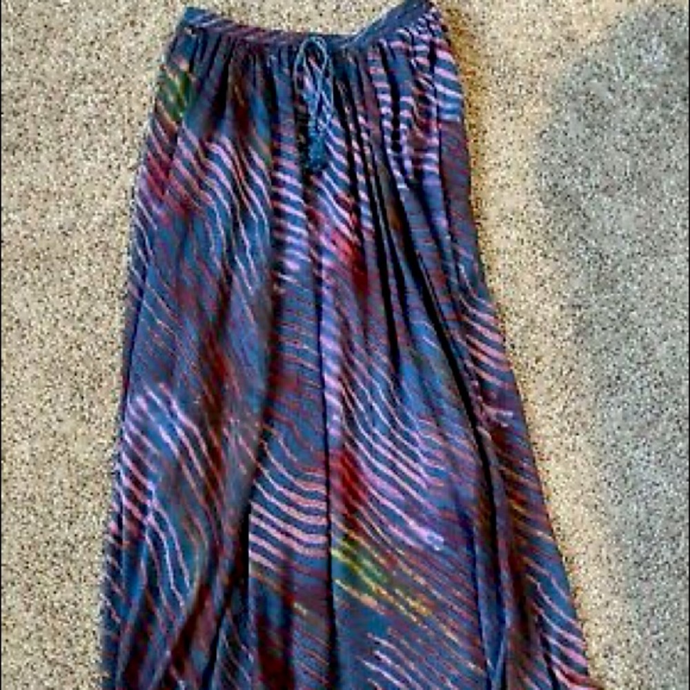 NWT Free People Maxi Skirt - Navy/Rainbow Zebra Stripes